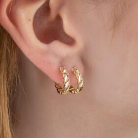 14 Ayar Altın Pullu Küpe