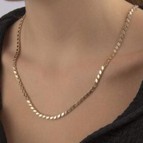 14 Ayar Altın Pullu Zincir 4,00 mm