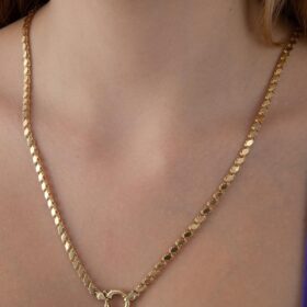 14 Ayar Altın Pullu Zincir Kolye