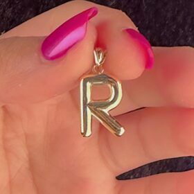 14 Ayar Altın R Harf Kolye Ucu
