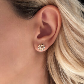 14 Ayar Altın Renkli Dorika Toplu Küpe Büyük