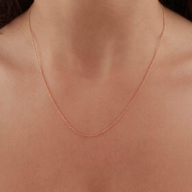 14 Ayar Altın Rose Topçuk Zincir 1.00 mm