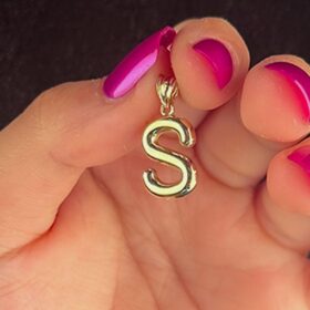 14 Ayar Altın S Harf Kolye Ucu