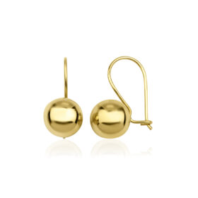 14 Ayar Altın Sallantılı Top Küpe