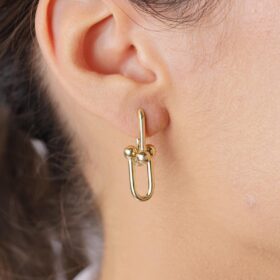 14 Ayar Altın Sallantılı Topçuk Ataç Küpe