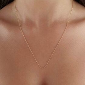 14 Ayar Altın Sarı Topçuk Zincir 1.00 mm