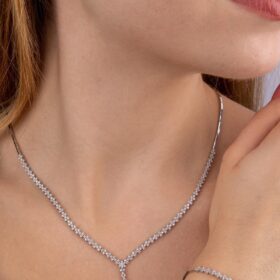 14 Ayar Altın Sarkıt Taş Detaylı Set