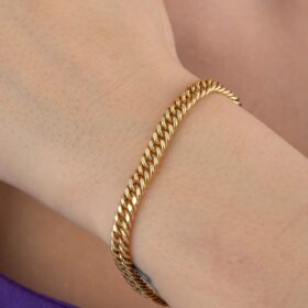 14 Ayar Altın Sık Gurmet Zincir Bileklik 4.90 mm