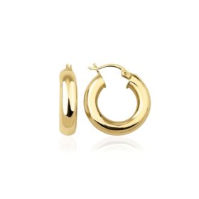 14 Ayar Altın Silindir Halka Küpe 2