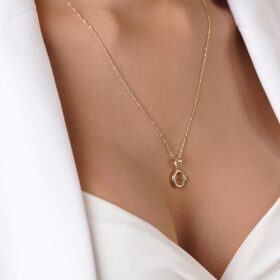 14 Ayar Altın Singapur Zincir Ay Yıldız Kolye