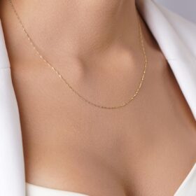 14 Ayar Altın Baby Singapur Zincir Kolye 0.75 mm