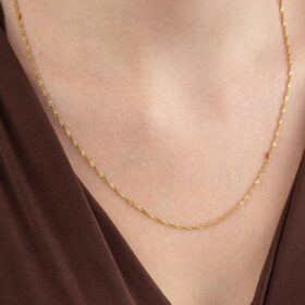 14 Ayar Altın Singapur Zincir Kolye 1.40 mm