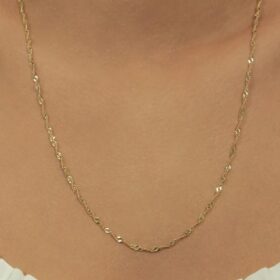 14 Ayar Altın Singapur Zincir Kolye 2.10 mm