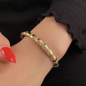 14 Ayar Altın Sıralı Bombeler Kelepçe