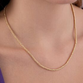 14 Ayar Altın Sıralı Dorika Top Kolye