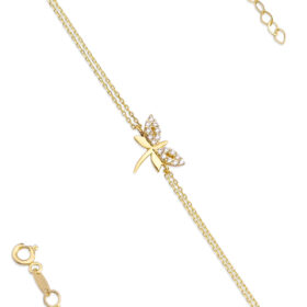 14 Ayar Altın Taş Kanatlı Yusufçuk Bileklik