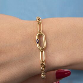 14 Ayar Altın Taşlı Buğlem Ataç Bileklik