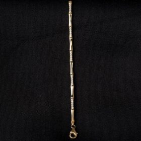 14 Ayar Altın Kemik Desenli Erkek Bileklik