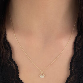 14 Ayar Altın Taşlı Kral Kolye