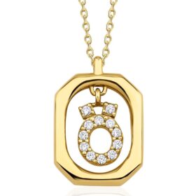 14 Ayar Altın Taşlı Ö Harfli Kolye