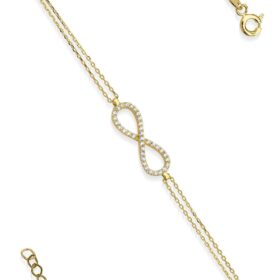 14 Ayar Altın Taşlı Sonsuzluk Bileklik