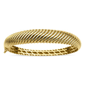 14 Ayar Altın Taşsız İstirdye Desenli Kelepçe