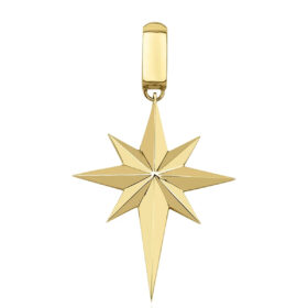14 Ayar Altın Taşsız Kilit Detaylı Kuzey Yıldızı Kolye Ucu