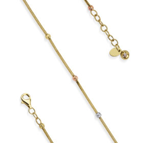 14 Ayar Altın Işıltılı Zincirde Dorika Bileklik