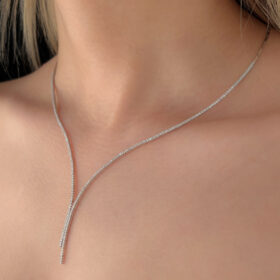 14 Ayar Altın Tek Sıra Sarkıt Su Yolu Gerdanlık Kolye