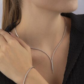 14 Ayar Altın Tek Sıra Su Yolu Sarkıt Set