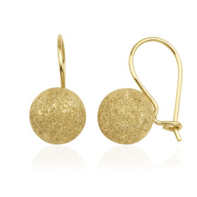 14 Ayar Altın Top Sallantılı Küpe