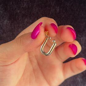 14 Ayar Altın Ü Harf Kolye Ucu