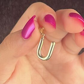 14 Ayar Altın U Harf Kolye Ucu