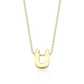 14 Ayar Altın Ü Harfli Kolye