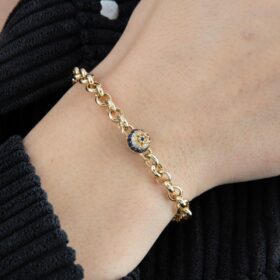 14 Ayar Altın Üç Göz Detaylı Doch Bileklik