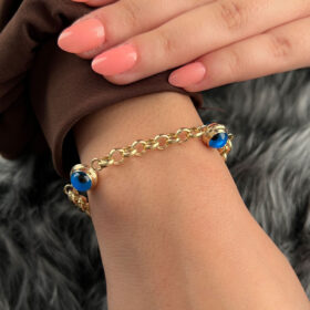 14 Ayar Altın Üç Gözlü Kalın Doch Bileklik