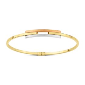 14 Ayar Altın Üç Renkli Kaburga Kelepçe