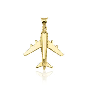 14 Ayar Altın Uçak Kolye Ucu