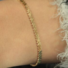 14 Ayar Altın Yapışık Dikdörtgenler Bileklik