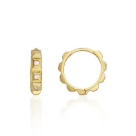 Altın Taşlı Halka Küpe