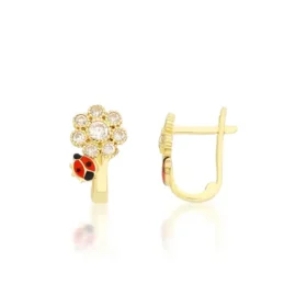 Altın Uğur Böceği Çocuk Küpe