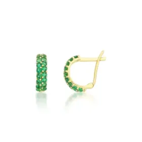 Yeşil Taşlı Altın Çocuk Küpe