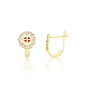 Altın Taşlı Çocuk Küpe