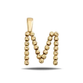 Altın M Harf Dorika Kolye Ucu