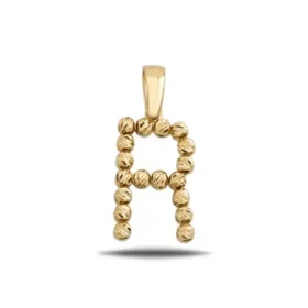 Altın R Harf Kolye Ucu