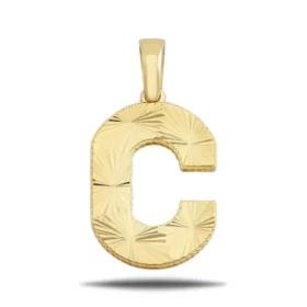 Altın C Harf Kolye Ucu