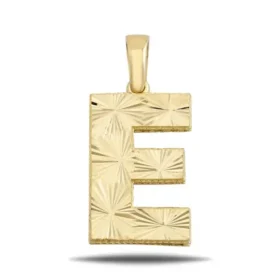 Altın E Harf Kolye Ucu