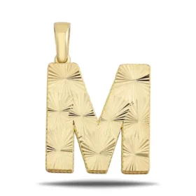 Altın M Harf Kolye Ucu