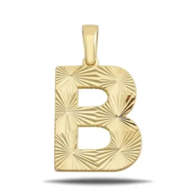 Altın B Harf Kolye Ucu