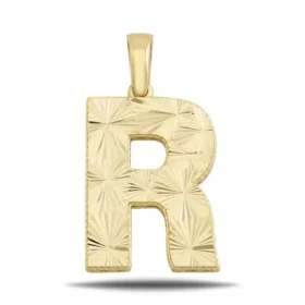 Altın R Harf Kolye Ucu